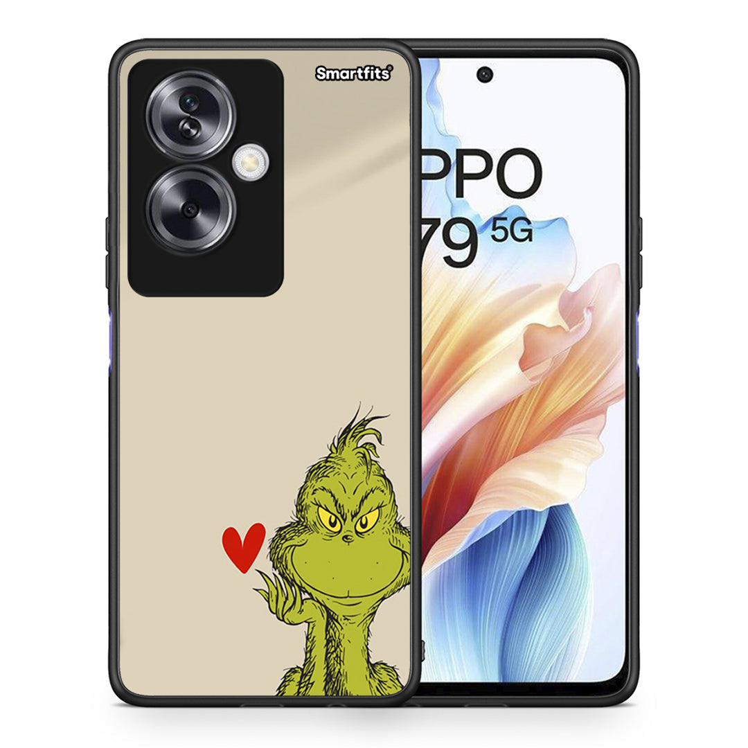 Θήκη Oppo A79 / A2 Xmas Grinch από τη Smartfits με σχέδιο στο πίσω μέρος και μαύρο περίβλημα | Oppo A79 / A2 Xmas Grinch case with colorful back and black bezels