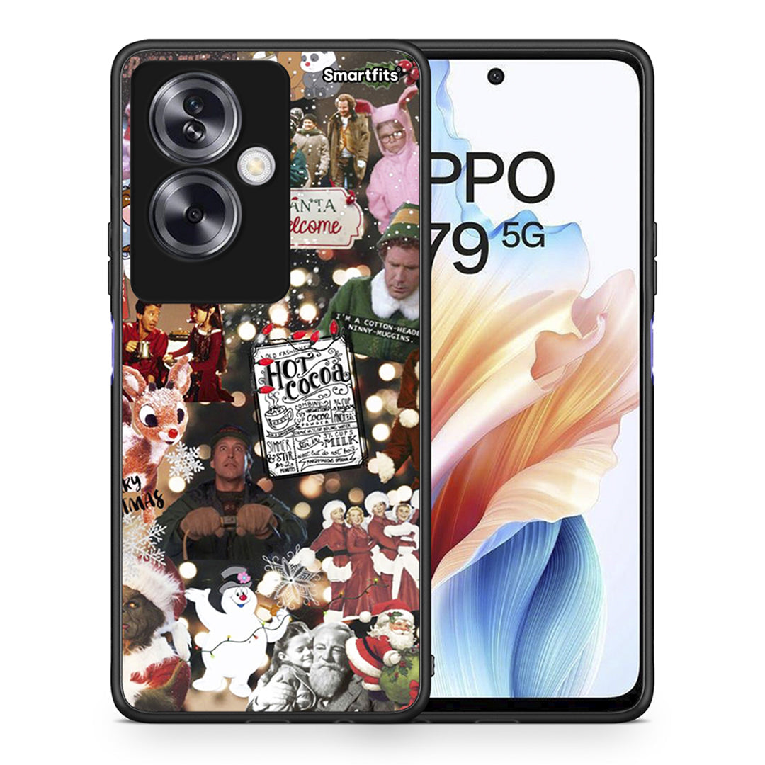 Θήκη Oppo A79 / A2 Xmas Movies από τη Smartfits με σχέδιο στο πίσω μέρος και μαύρο περίβλημα | Oppo A79 / A2 Xmas Movies case with colorful back and black bezels