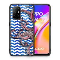 Thumbnail for Θήκη Oppo A94 5G Chevron Devilfish από τη Smartfits με σχέδιο στο πίσω μέρος και μαύρο περίβλημα | Oppo A94 5G Chevron Devilfish case with colorful back and black bezels