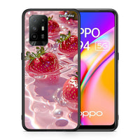 Thumbnail for Θήκη Oppo A94 5G Juicy Strawberries από τη Smartfits με σχέδιο στο πίσω μέρος και μαύρο περίβλημα | Oppo A94 5G Juicy Strawberries case with colorful back and black bezels