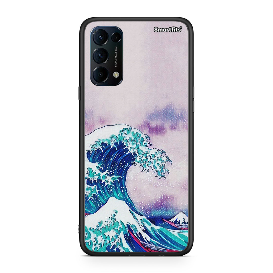 Oppo Find X3 Lite / Reno 5 5G / Reno 5 4G Blue Waves θήκη από τη Smartfits με σχέδιο στο πίσω μέρος και μαύρο περίβλημα | Smartphone case with colorful back and black bezels by Smartfits