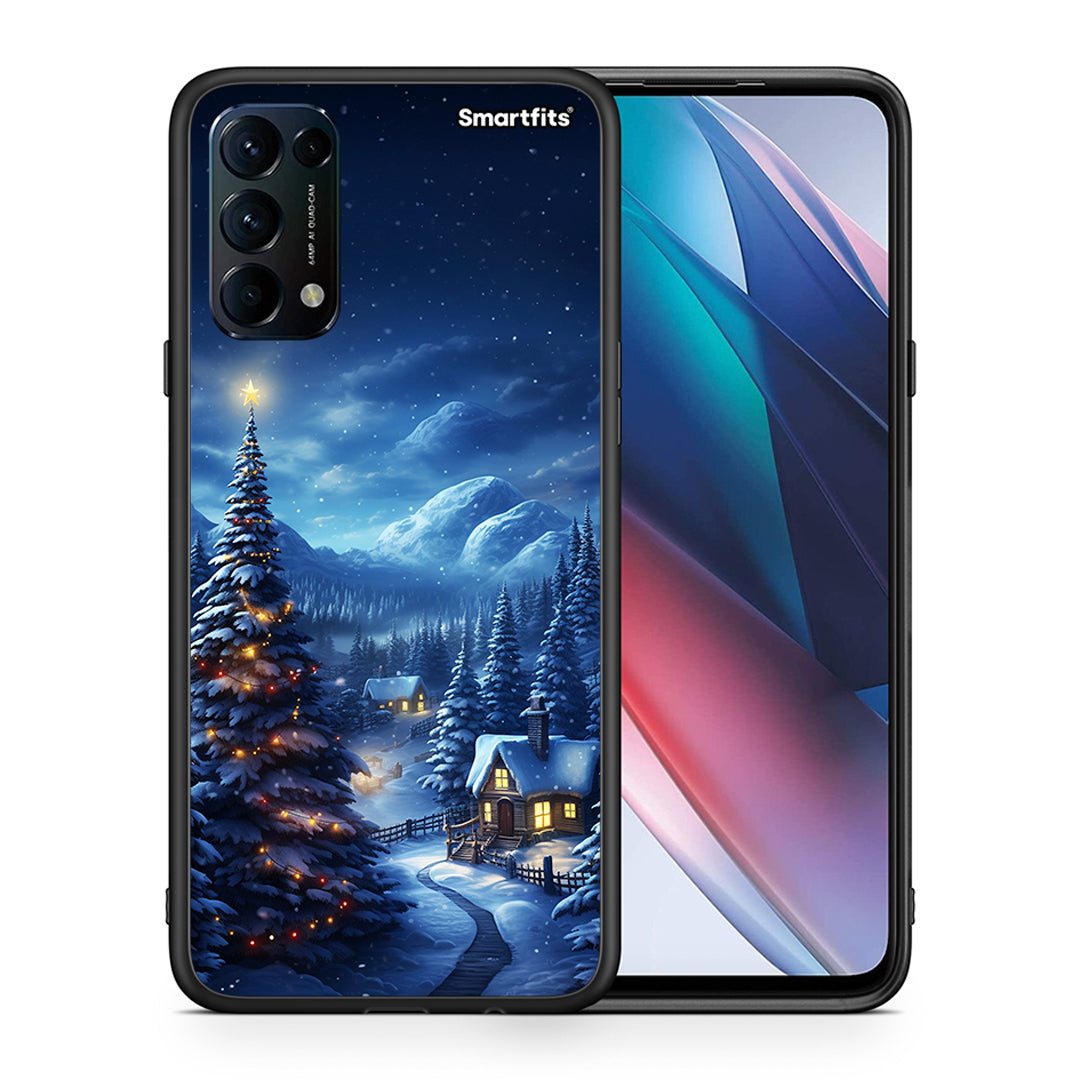 Θήκη Oppo Find X3 Lite / Reno 5 5G / Reno 5 4G Christmas Scenery από τη Smartfits με σχέδιο στο πίσω μέρος και μαύρο περίβλημα | Oppo Find X3 Lite / Reno 5 5G / Reno 5 4G Christmas Scenery case with colorful back and black bezels