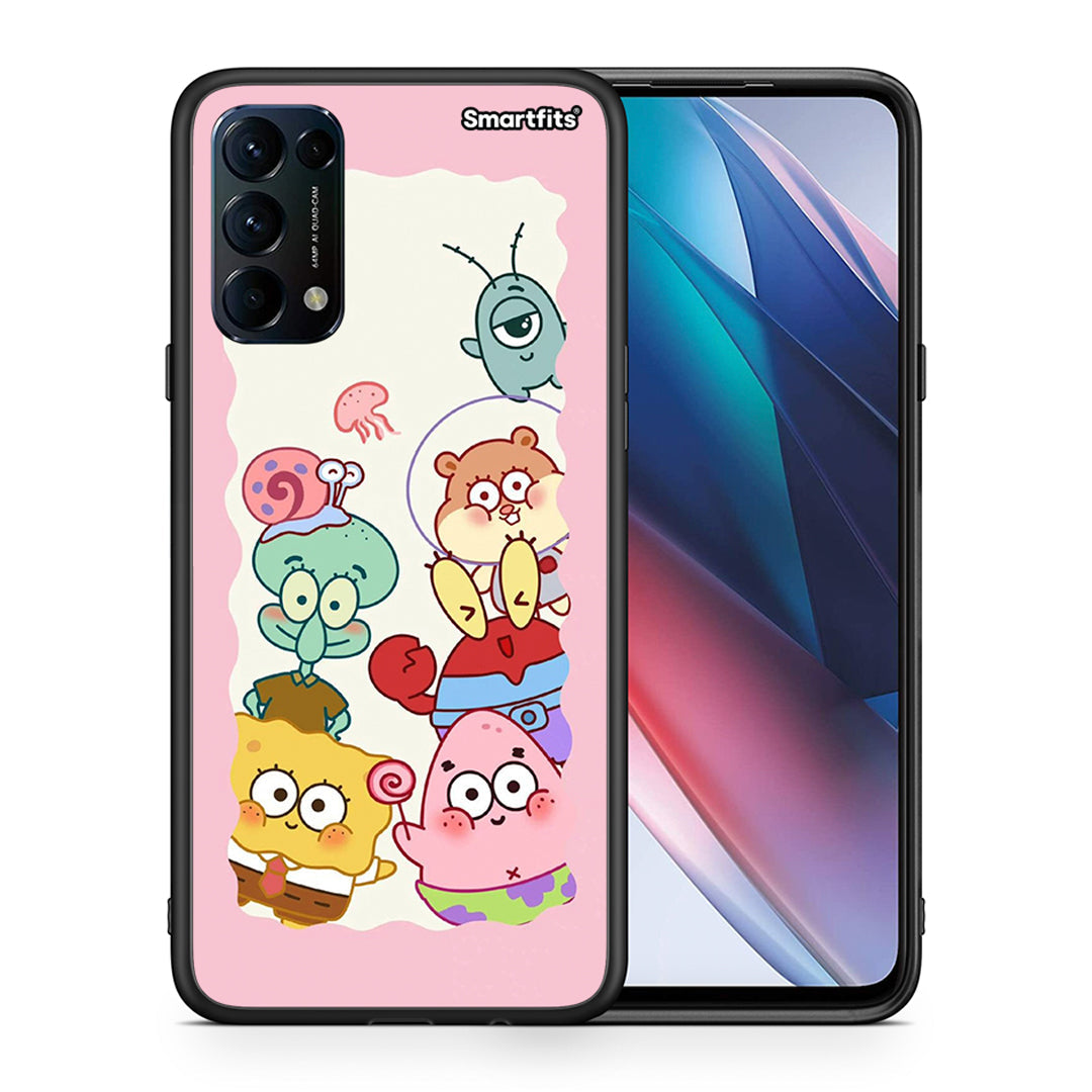 Θήκη Oppo Find X3 Lite / Reno 5 5G / Reno 5 4G Cute Companion από τη Smartfits με σχέδιο στο πίσω μέρος και μαύρο περίβλημα | Oppo Find X3 Lite / Reno 5 5G / Reno 5 4G Cute Companion case with colorful back and black bezels