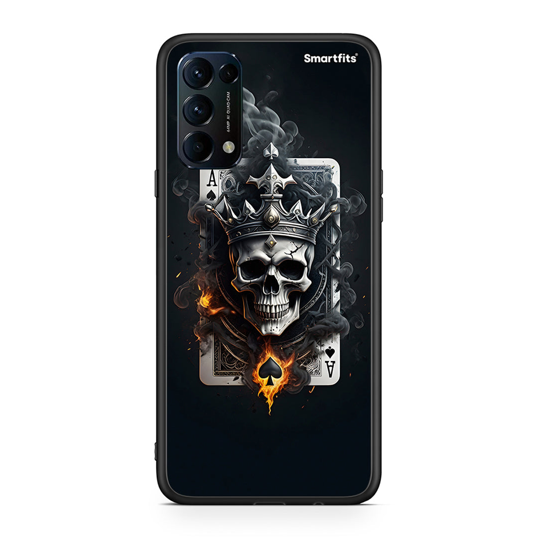 Oppo Find X3 Lite / Reno 5 5G / Reno 5 4G Skull King Ace θήκη από τη Smartfits με σχέδιο στο πίσω μέρος και μαύρο περίβλημα | Smartphone case with colorful back and black bezels by Smartfits