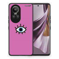 Thumbnail for Θήκη Oppo Reno10 Pro Blue Eye Pink από τη Smartfits με σχέδιο στο πίσω μέρος και μαύρο περίβλημα | Oppo Reno10 Pro Blue Eye Pink case with colorful back and black bezels