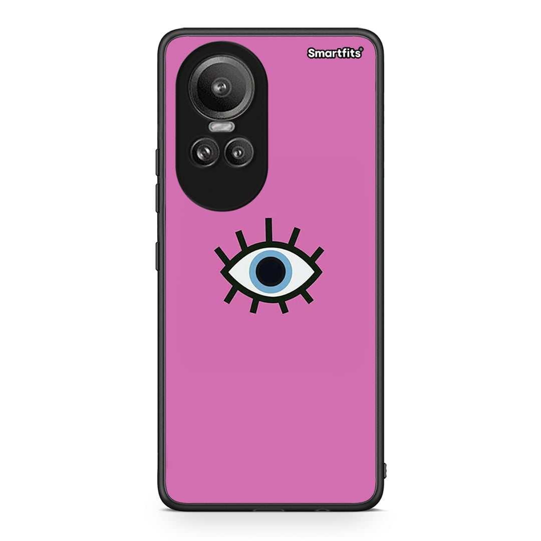 Oppo Reno10 Pro Blue Eye Pink θήκη από τη Smartfits με σχέδιο στο πίσω μέρος και μαύρο περίβλημα | Smartphone case with colorful back and black bezels by Smartfits