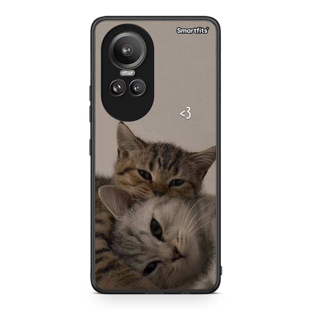 Oppo Reno10 Pro Cats In Love Θήκη από τη Smartfits με σχέδιο στο πίσω μέρος και μαύρο περίβλημα | Smartphone case with colorful back and black bezels by Smartfits