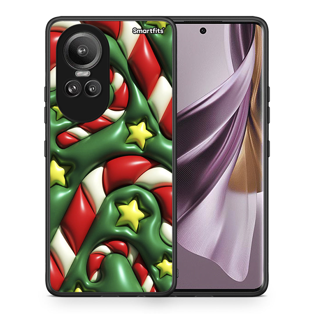 Θήκη Oppo Reno10 Pro Christmas Bubbles από τη Smartfits με σχέδιο στο πίσω μέρος και μαύρο περίβλημα | Oppo Reno10 Pro Christmas Bubbles case with colorful back and black bezels