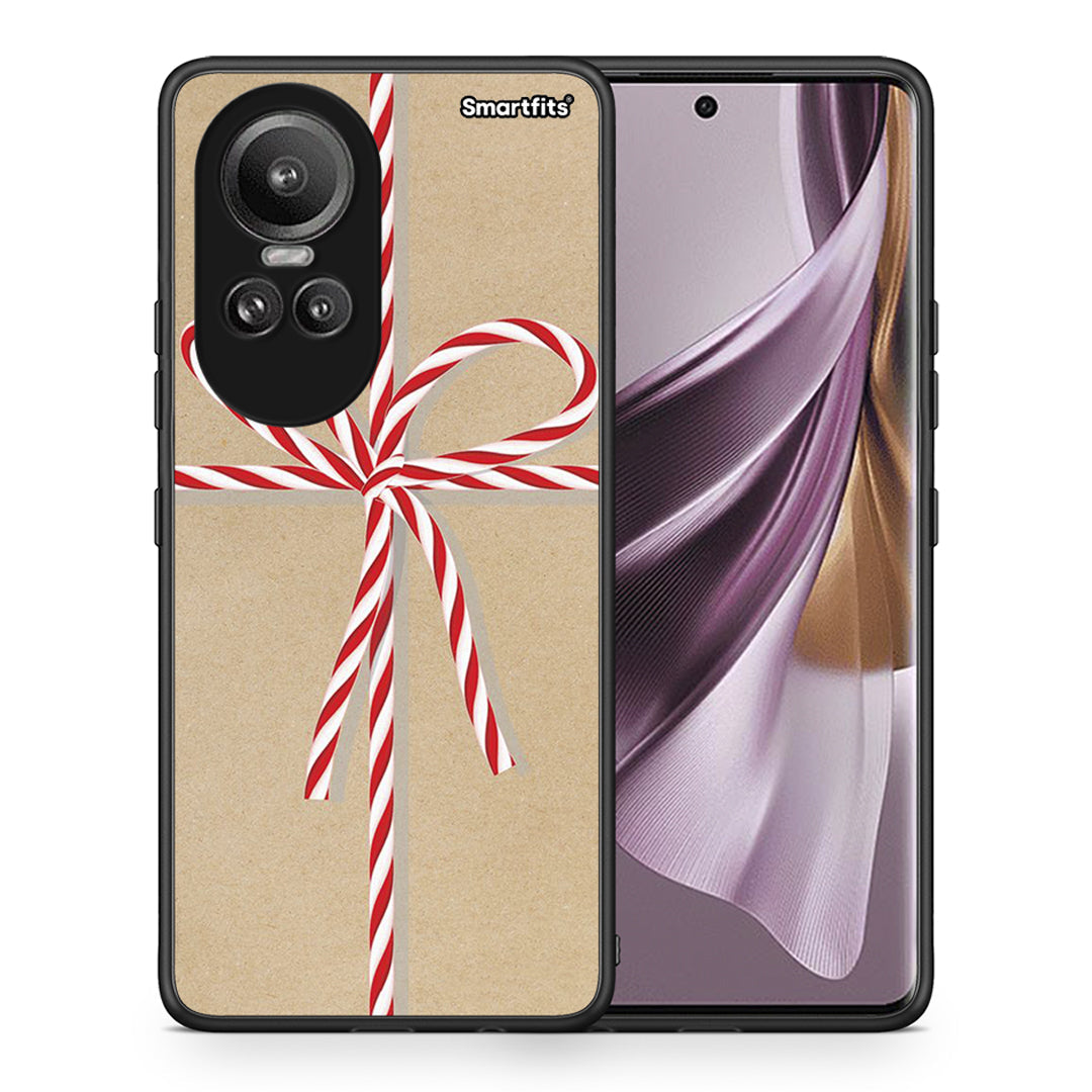 Θήκη Oppo Reno10 Pro Christmas Gift από τη Smartfits με σχέδιο στο πίσω μέρος και μαύρο περίβλημα | Oppo Reno10 Pro Christmas Gift case with colorful back and black bezels