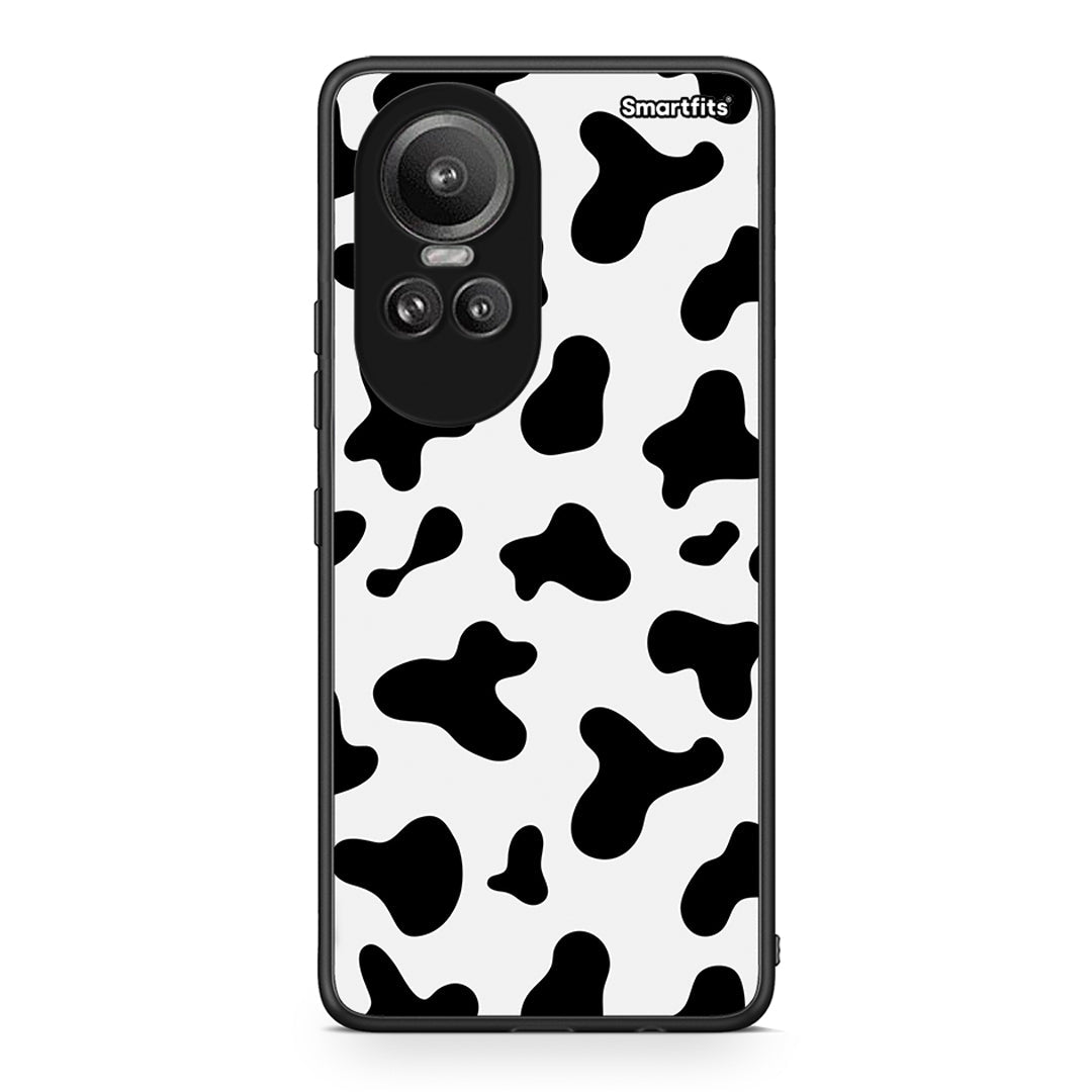 Oppo Reno10 Pro Cow Print θήκη από τη Smartfits με σχέδιο στο πίσω μέρος και μαύρο περίβλημα | Smartphone case with colorful back and black bezels by Smartfits