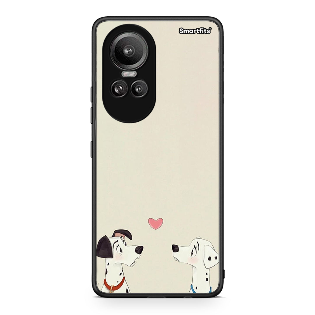 Oppo Reno10 Pro Dalmatians Love θήκη από τη Smartfits με σχέδιο στο πίσω μέρος και μαύρο περίβλημα | Smartphone case with colorful back and black bezels by Smartfits