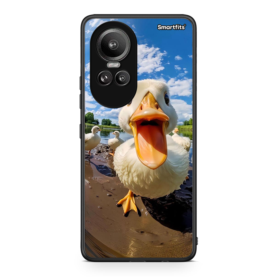 Oppo Reno10 Pro Duck Face θήκη από τη Smartfits με σχέδιο στο πίσω μέρος και μαύρο περίβλημα | Smartphone case with colorful back and black bezels by Smartfits