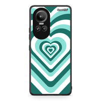 Thumbnail for Oppo Reno10 Pro Green Hearts θήκη από τη Smartfits με σχέδιο στο πίσω μέρος και μαύρο περίβλημα | Smartphone case with colorful back and black bezels by Smartfits