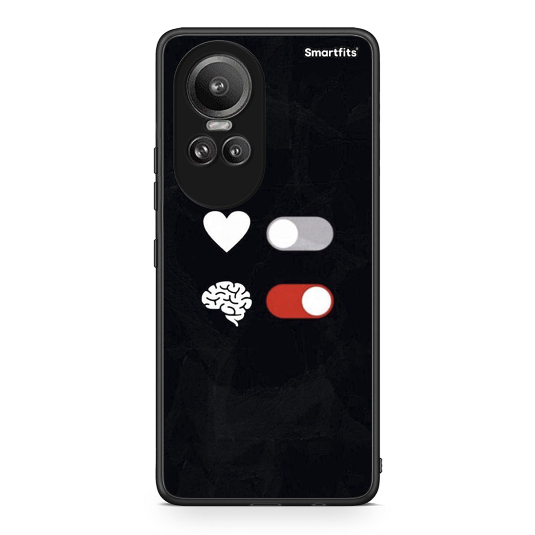 Oppo Reno10 Pro Heart Vs Brain Θήκη Αγίου Βαλεντίνου από τη Smartfits με σχέδιο στο πίσω μέρος και μαύρο περίβλημα | Smartphone case with colorful back and black bezels by Smartfits
