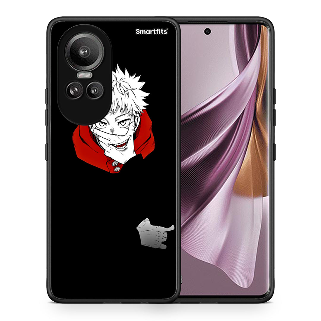 Θήκη Oppo Reno10 Pro Itadori Anime από τη Smartfits με σχέδιο στο πίσω μέρος και μαύρο περίβλημα | Oppo Reno10 Pro Itadori Anime case with colorful back and black bezels