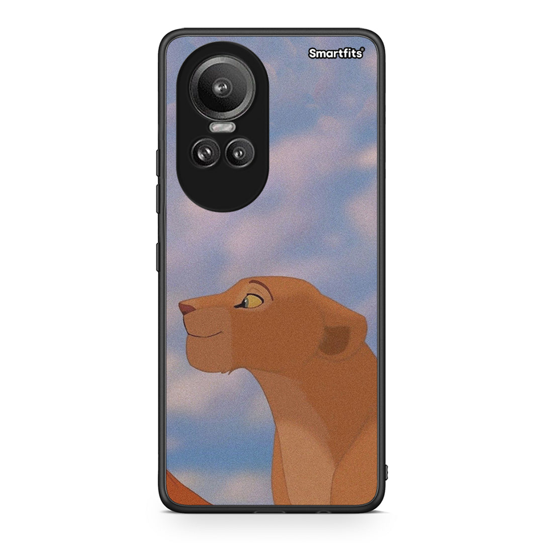 Oppo Reno10 Pro Lion Love 2 Θήκη Αγίου Βαλεντίνου από τη Smartfits με σχέδιο στο πίσω μέρος και μαύρο περίβλημα | Smartphone case with colorful back and black bezels by Smartfits