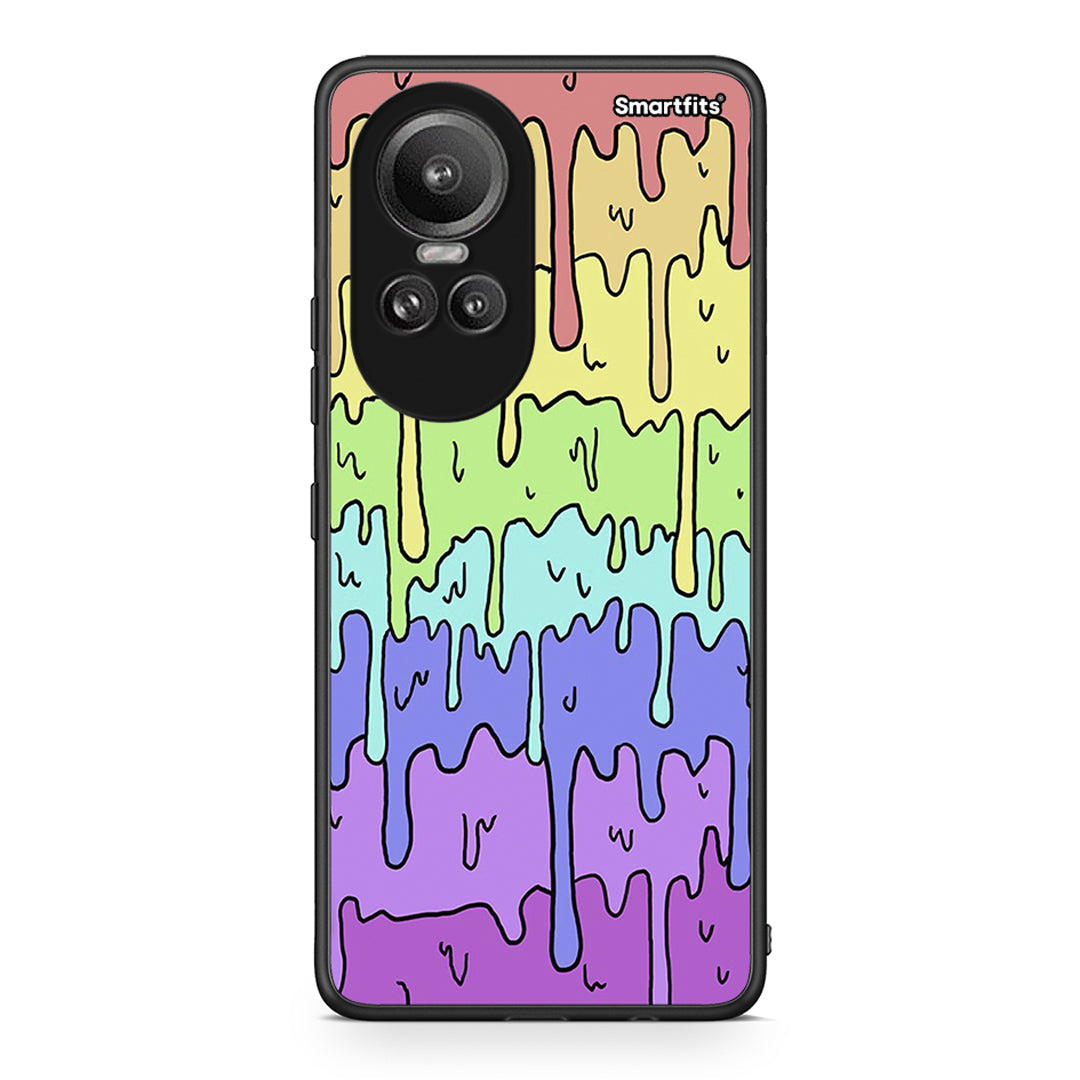 Oppo Reno10 Pro Melting Rainbow θήκη από τη Smartfits με σχέδιο στο πίσω μέρος και μαύρο περίβλημα | Smartphone case with colorful back and black bezels by Smartfits