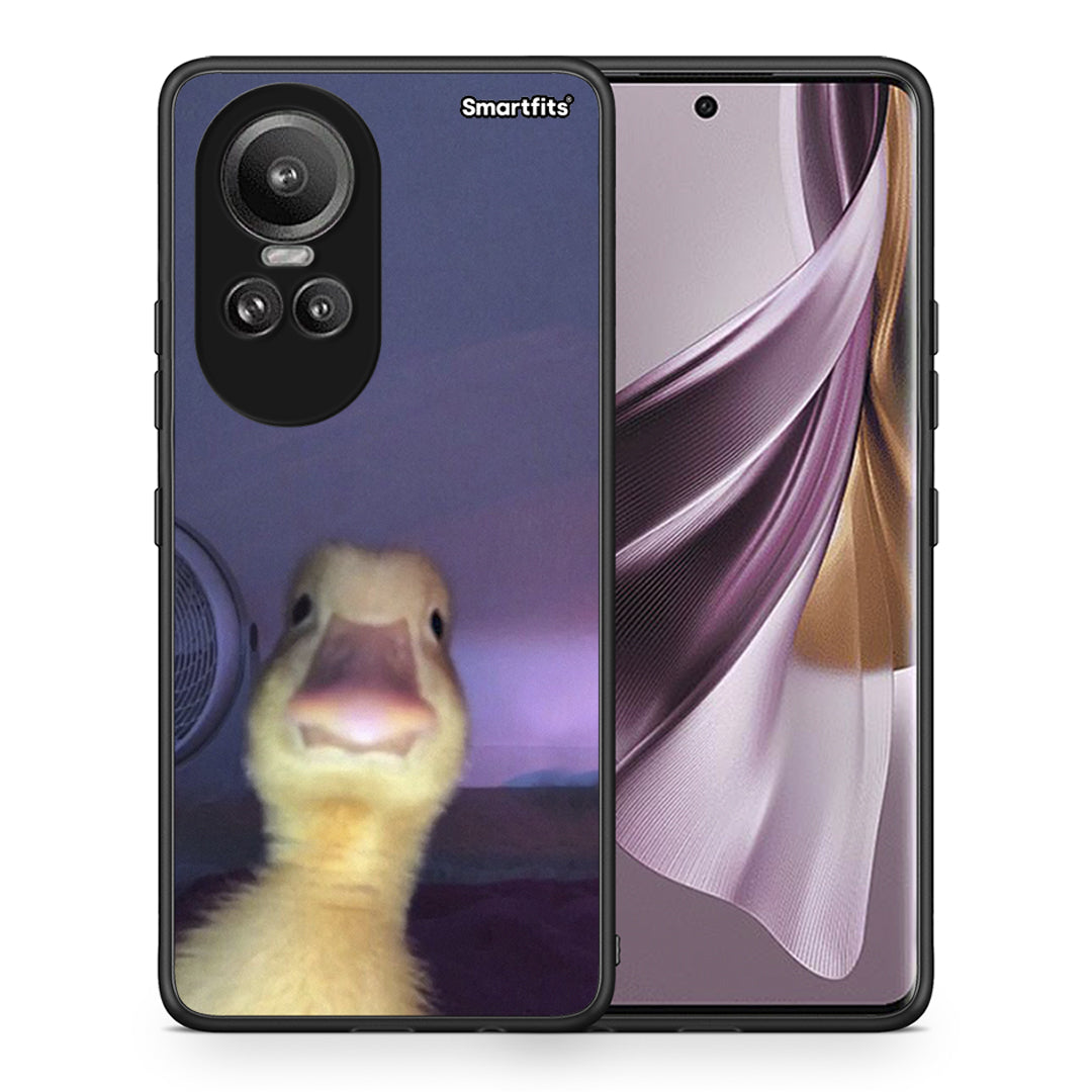 Θήκη Oppo Reno10 Pro Meme Duck από τη Smartfits με σχέδιο στο πίσω μέρος και μαύρο περίβλημα | Oppo Reno10 Pro Meme Duck case with colorful back and black bezels