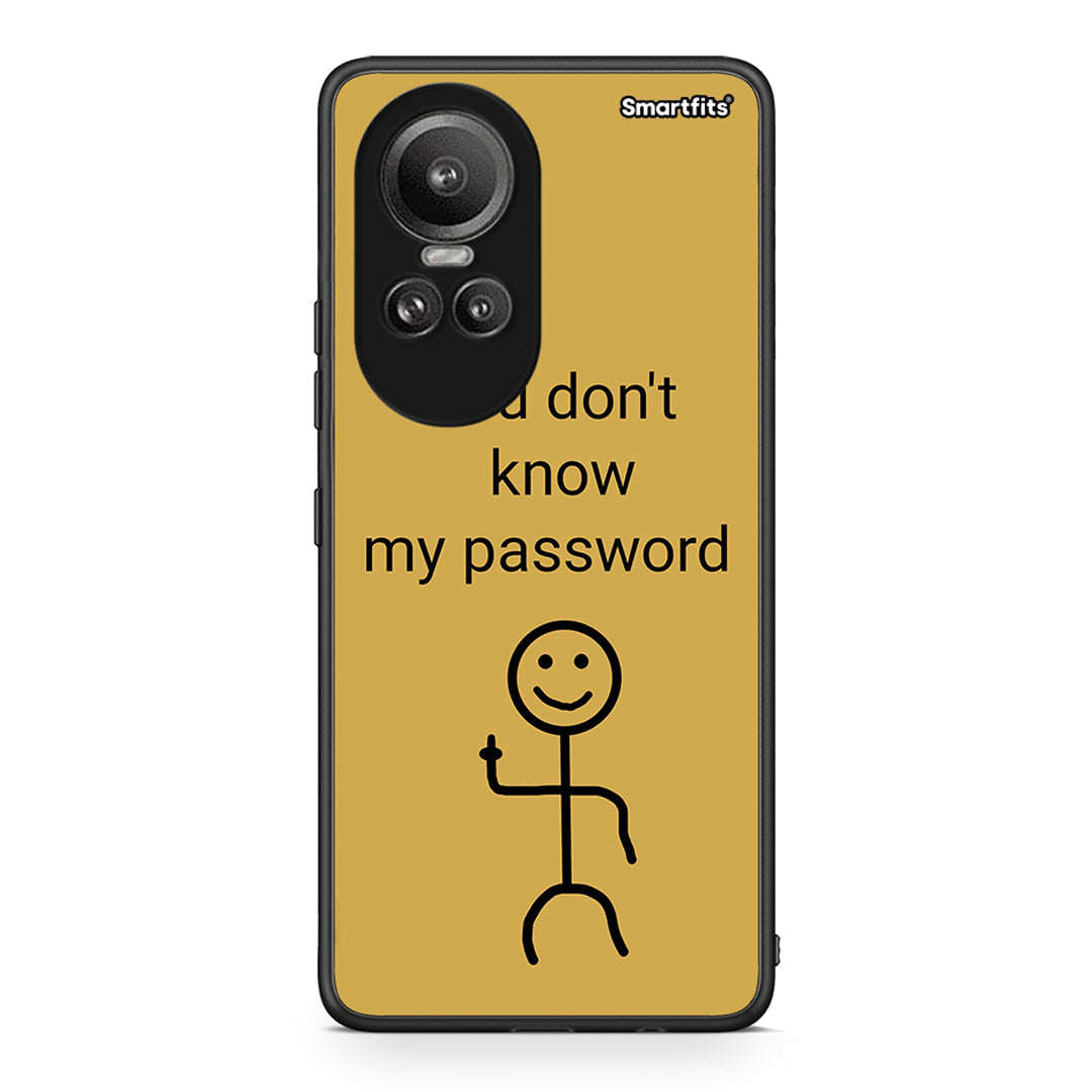 Oppo Reno10 Pro My Password Θήκη από τη Smartfits με σχέδιο στο πίσω μέρος και μαύρο περίβλημα | Smartphone case with colorful back and black bezels by Smartfits