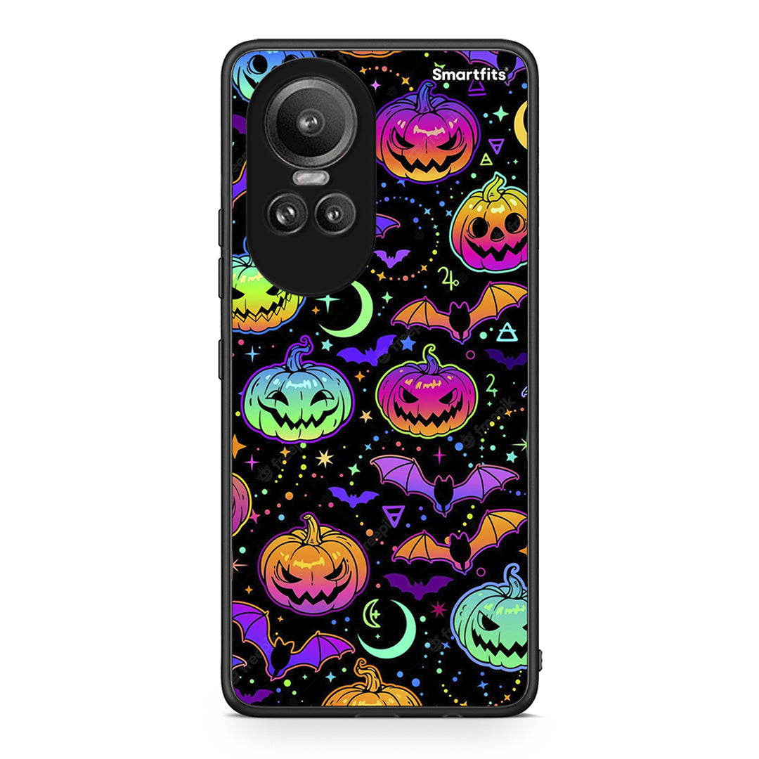 Oppo Reno10 Pro Neon Halloween θήκη από τη Smartfits με σχέδιο στο πίσω μέρος και μαύρο περίβλημα | Smartphone case with colorful back and black bezels by Smartfits