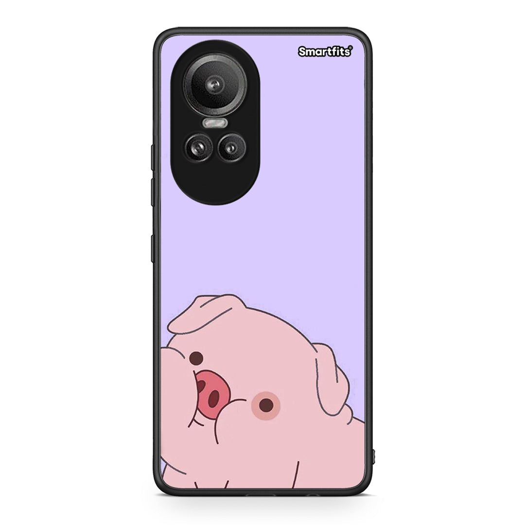 Oppo Reno10 Pro Pig Love 2 Θήκη Αγίου Βαλεντίνου από τη Smartfits με σχέδιο στο πίσω μέρος και μαύρο περίβλημα | Smartphone case with colorful back and black bezels by Smartfits