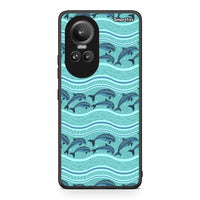 Thumbnail for Oppo Reno10 Pro Swimming Dolphins θήκη από τη Smartfits με σχέδιο στο πίσω μέρος και μαύρο περίβλημα | Smartphone case with colorful back and black bezels by Smartfits