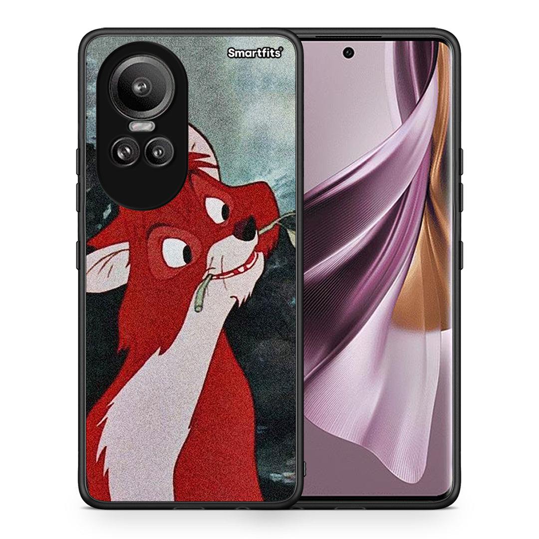 Θήκη Oppo Reno10 Pro Tod And Vixey Love 1 από τη Smartfits με σχέδιο στο πίσω μέρος και μαύρο περίβλημα | Oppo Reno10 Pro Tod And Vixey Love 1 case with colorful back and black bezels