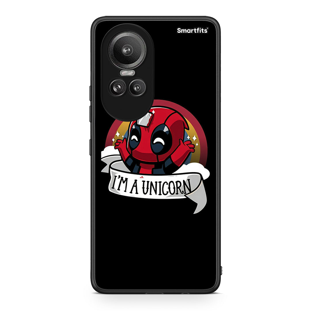 Oppo Reno10 Pro Unicorn Deadpool θήκη από τη Smartfits με σχέδιο στο πίσω μέρος και μαύρο περίβλημα | Smartphone case with colorful back and black bezels by Smartfits