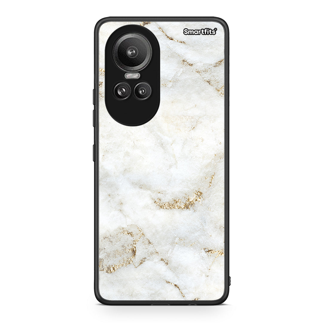 Oppo Reno10 Pro White Gold Marble θήκη από τη Smartfits με σχέδιο στο πίσω μέρος και μαύρο περίβλημα | Smartphone case with colorful back and black bezels by Smartfits