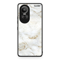 Thumbnail for Oppo Reno10 Pro White Gold Marble θήκη από τη Smartfits με σχέδιο στο πίσω μέρος και μαύρο περίβλημα | Smartphone case with colorful back and black bezels by Smartfits