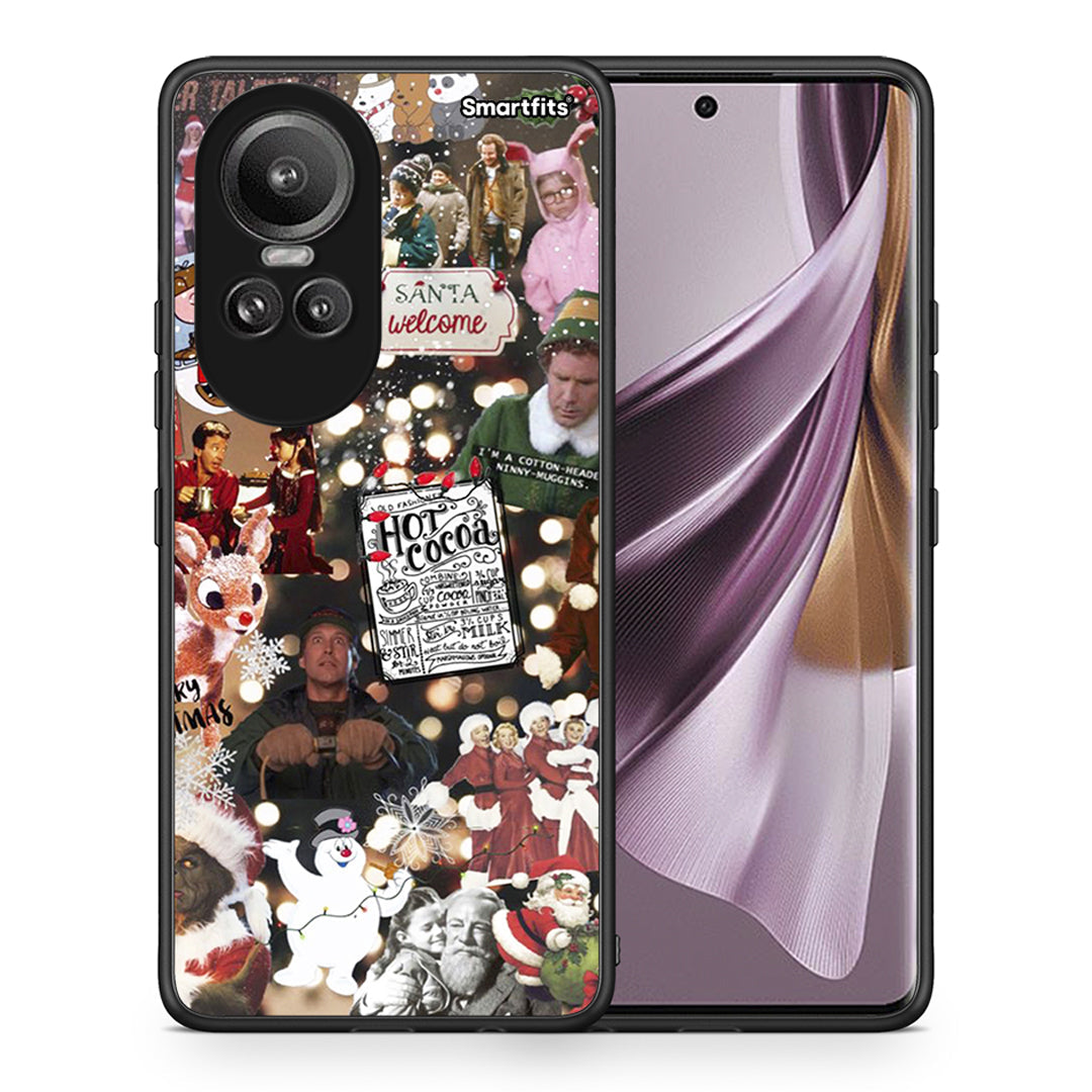 Θήκη Oppo Reno10 Pro Xmas Movies από τη Smartfits με σχέδιο στο πίσω μέρος και μαύρο περίβλημα | Oppo Reno10 Pro Xmas Movies case with colorful back and black bezels