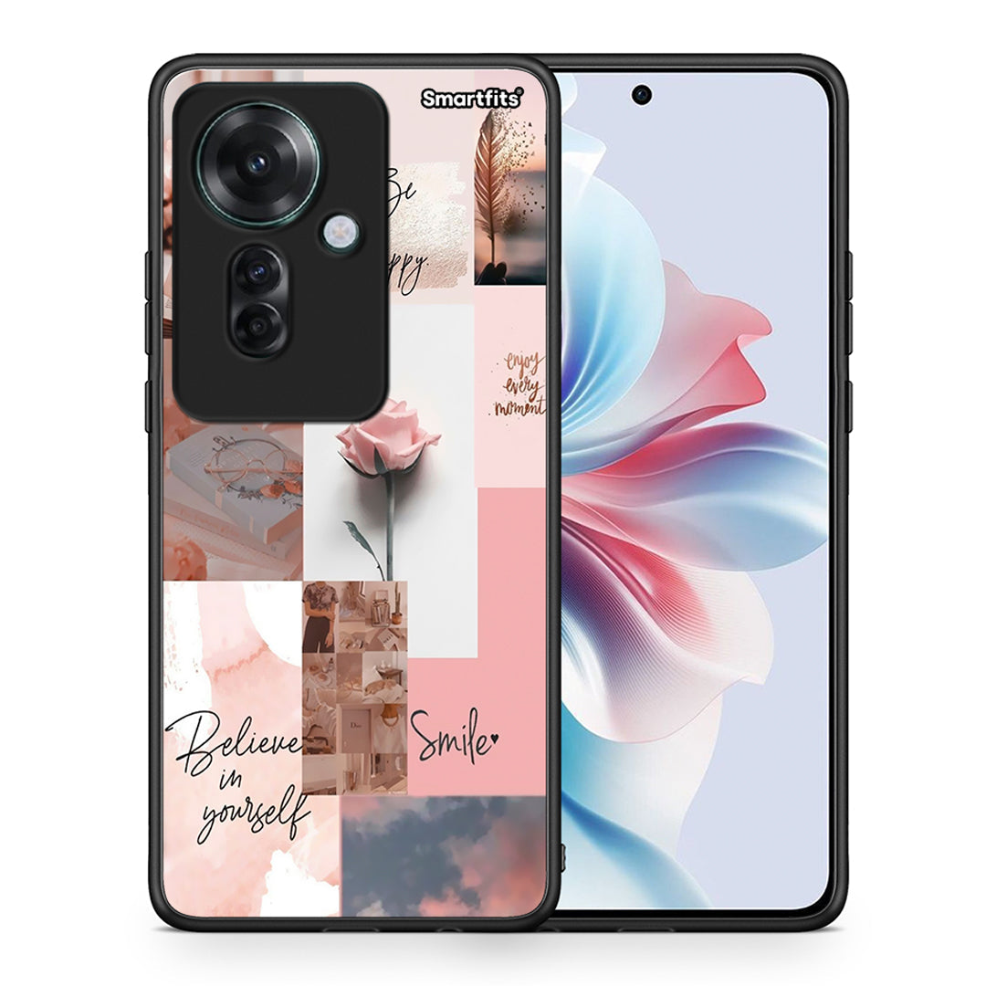 Θήκη Oppo Reno11 F 5G Aesthetic Collage από τη Smartfits με σχέδιο στο πίσω μέρος και μαύρο περίβλημα | Oppo Reno11 F 5G Aesthetic Collage case with colorful back and black bezels