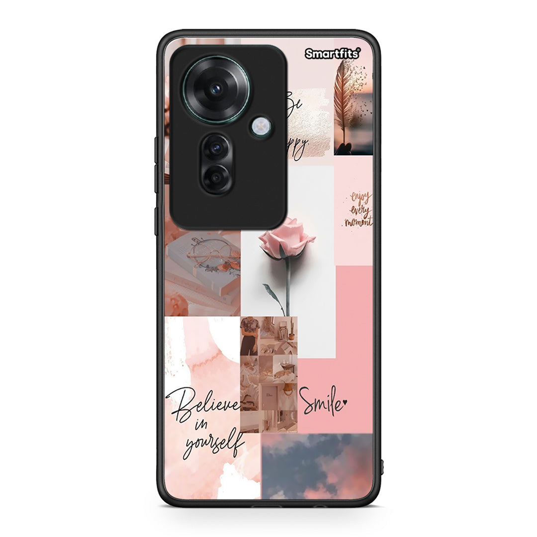 Oppo Reno11 F 5G Aesthetic Collage θήκη από τη Smartfits με σχέδιο στο πίσω μέρος και μαύρο περίβλημα | Smartphone case with colorful back and black bezels by Smartfits