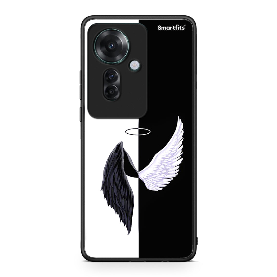 Oppo Reno11 F 5G Angels Demons θήκη από τη Smartfits με σχέδιο στο πίσω μέρος και μαύρο περίβλημα | Smartphone case with colorful back and black bezels by Smartfits