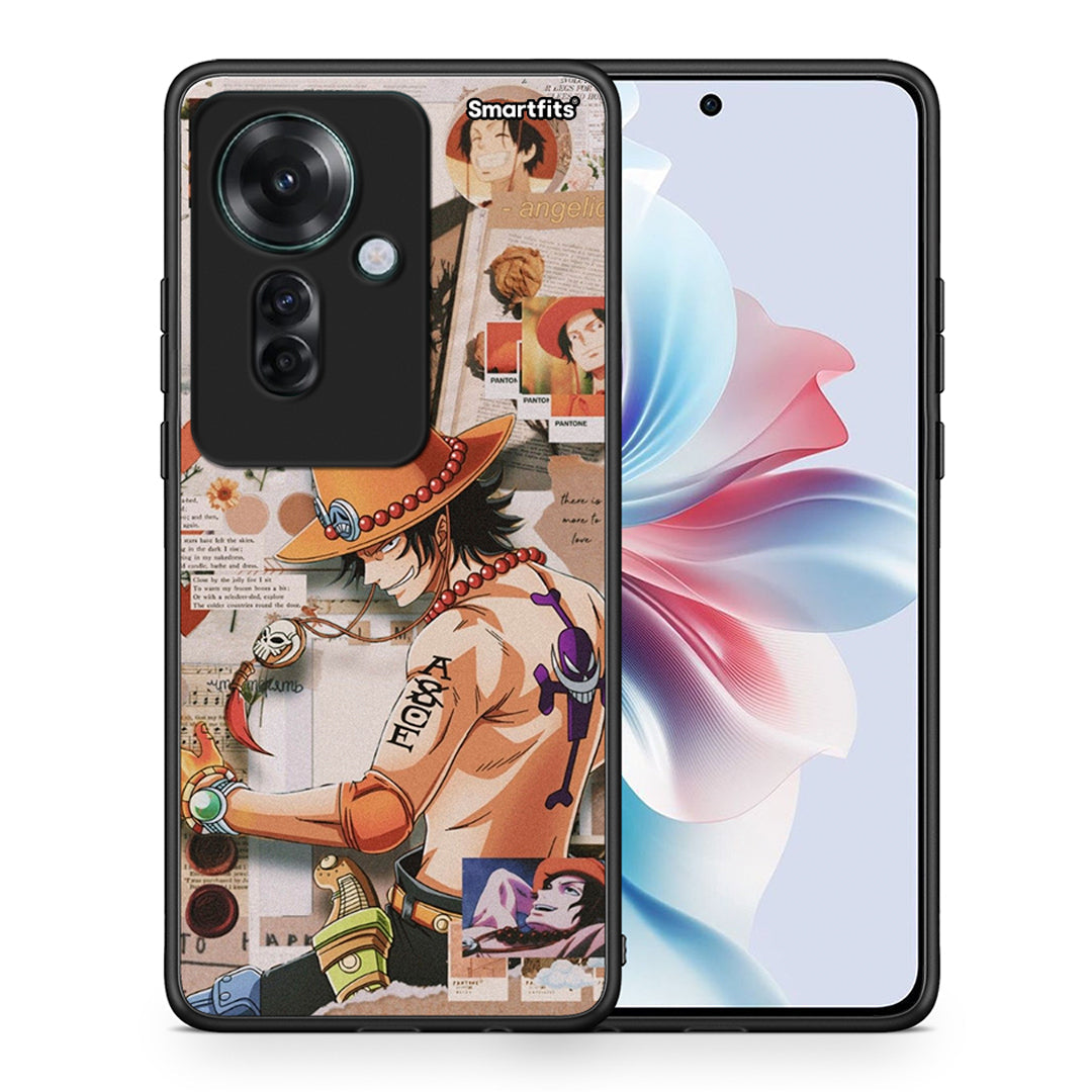 Θήκη Oppo Reno11 F 5G Anime Collage από τη Smartfits με σχέδιο στο πίσω μέρος και μαύρο περίβλημα | Oppo Reno11 F 5G Anime Collage case with colorful back and black bezels