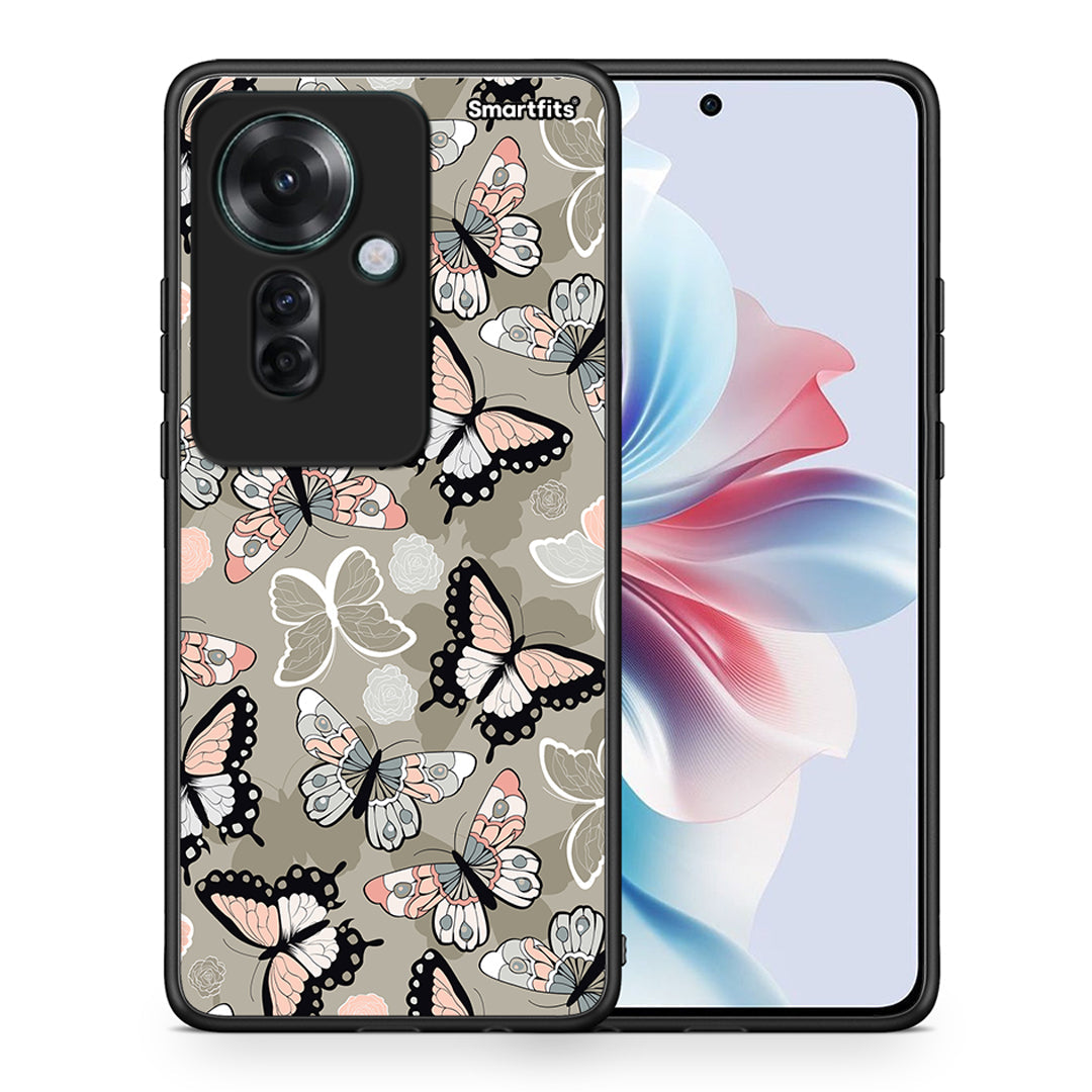 Θήκη Oppo Reno11 F 5G Butterflies Boho από τη Smartfits με σχέδιο στο πίσω μέρος και μαύρο περίβλημα | Oppo Reno11 F 5G Butterflies Boho case with colorful back and black bezels