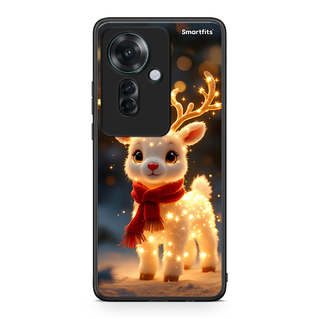 Oppo Reno11 F 5G Christmas Cutie θήκη από τη Smartfits με σχέδιο στο πίσω μέρος και μαύρο περίβλημα | Smartphone case with colorful back and black bezels by Smartfits