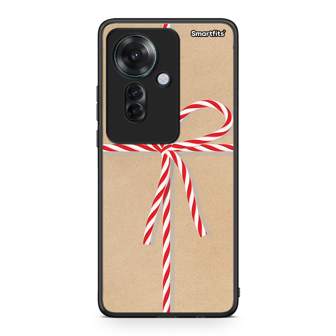 Oppo Reno11 F 5G Christmas Gift θήκη από τη Smartfits με σχέδιο στο πίσω μέρος και μαύρο περίβλημα | Smartphone case with colorful back and black bezels by Smartfits