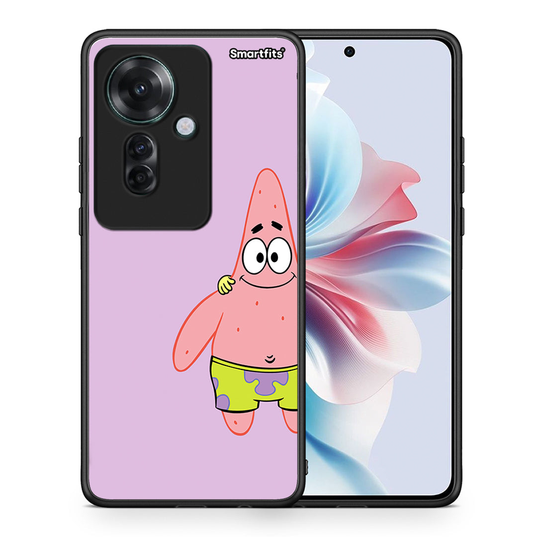 Θήκη Oppo Reno11 F 5G Friends Patrick από τη Smartfits με σχέδιο στο πίσω μέρος και μαύρο περίβλημα | Oppo Reno11 F 5G Friends Patrick case with colorful back and black bezels