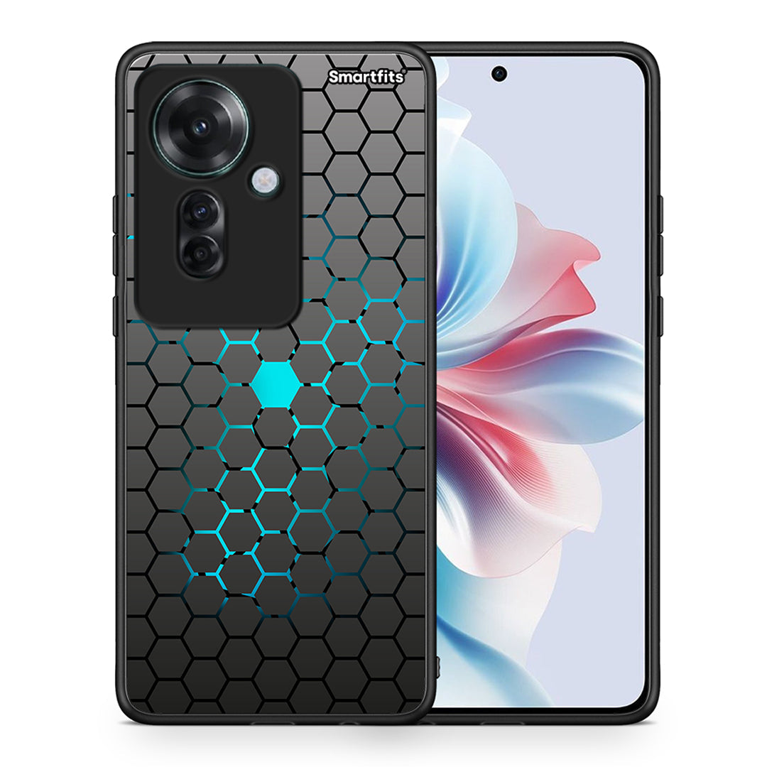 Θήκη Oppo Reno11 F 5G Hexagonal Geometric από τη Smartfits με σχέδιο στο πίσω μέρος και μαύρο περίβλημα | Oppo Reno11 F 5G Hexagonal Geometric case with colorful back and black bezels