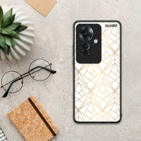 Thumbnail for Geometric Luxury White - Oppo Reno11 F 5G θήκη