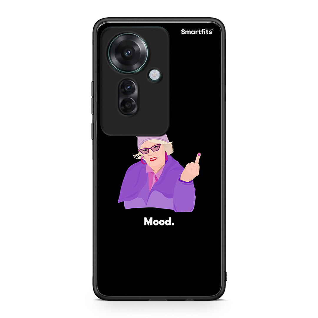 Oppo Reno11 F 5G Grandma Mood Black θήκη από τη Smartfits με σχέδιο στο πίσω μέρος και μαύρο περίβλημα | Smartphone case with colorful back and black bezels by Smartfits