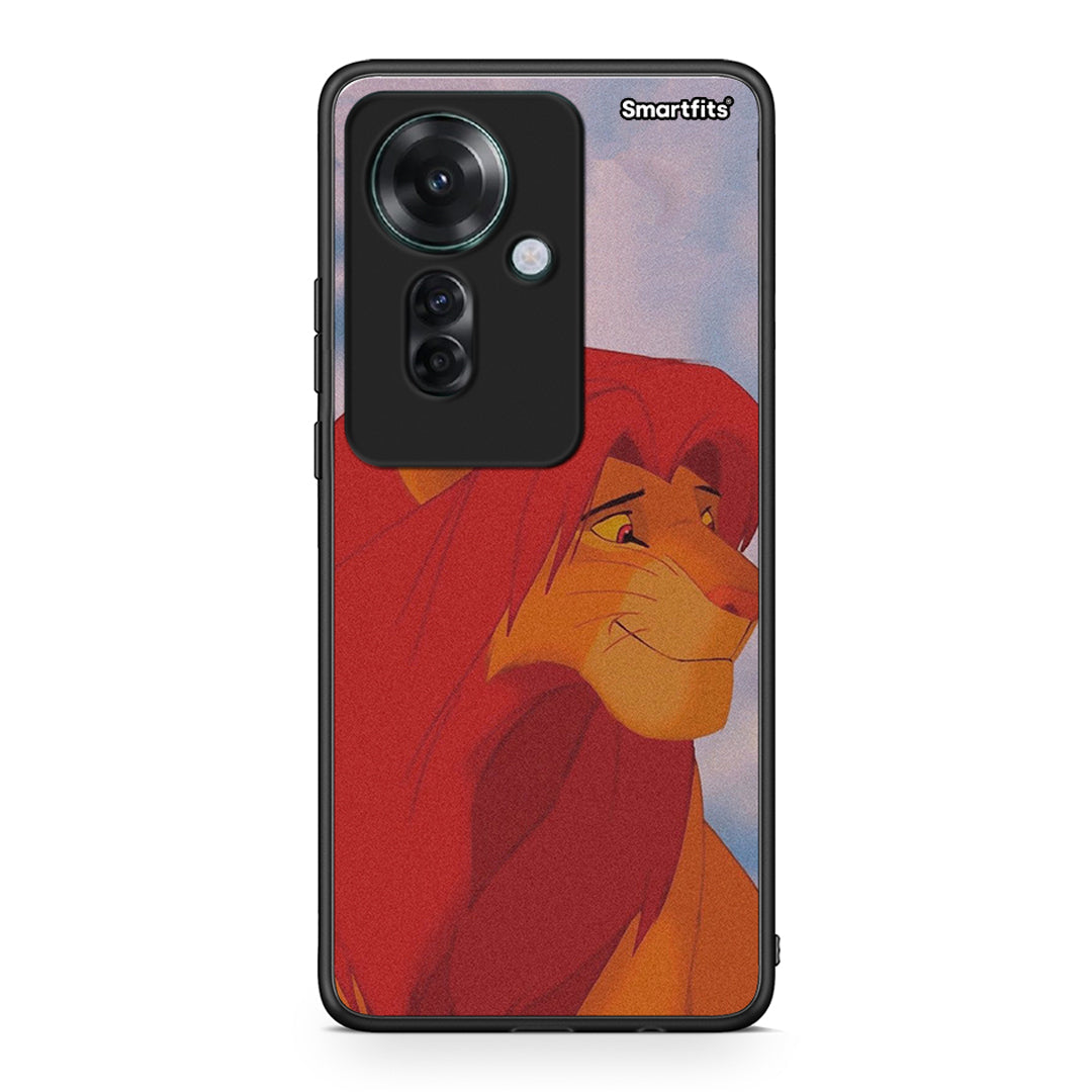 Oppo Reno11 F 5G Lion Love 1 Θήκη Αγίου Βαλεντίνου από τη Smartfits με σχέδιο στο πίσω μέρος και μαύρο περίβλημα | Smartphone case with colorful back and black bezels by Smartfits