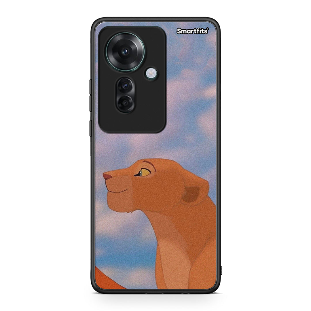 Oppo Reno11 F 5G Lion Love 2 Θήκη Αγίου Βαλεντίνου από τη Smartfits με σχέδιο στο πίσω μέρος και μαύρο περίβλημα | Smartphone case with colorful back and black bezels by Smartfits