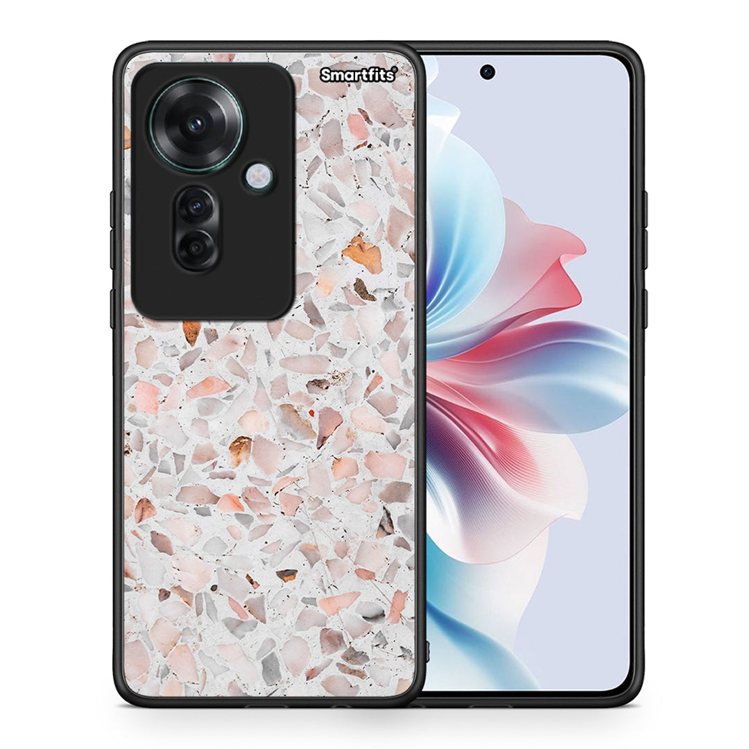 Θήκη Oppo Reno11 F 5G Marble Terrazzo από τη Smartfits με σχέδιο στο πίσω μέρος και μαύρο περίβλημα | Oppo Reno11 F 5G Marble Terrazzo case with colorful back and black bezels