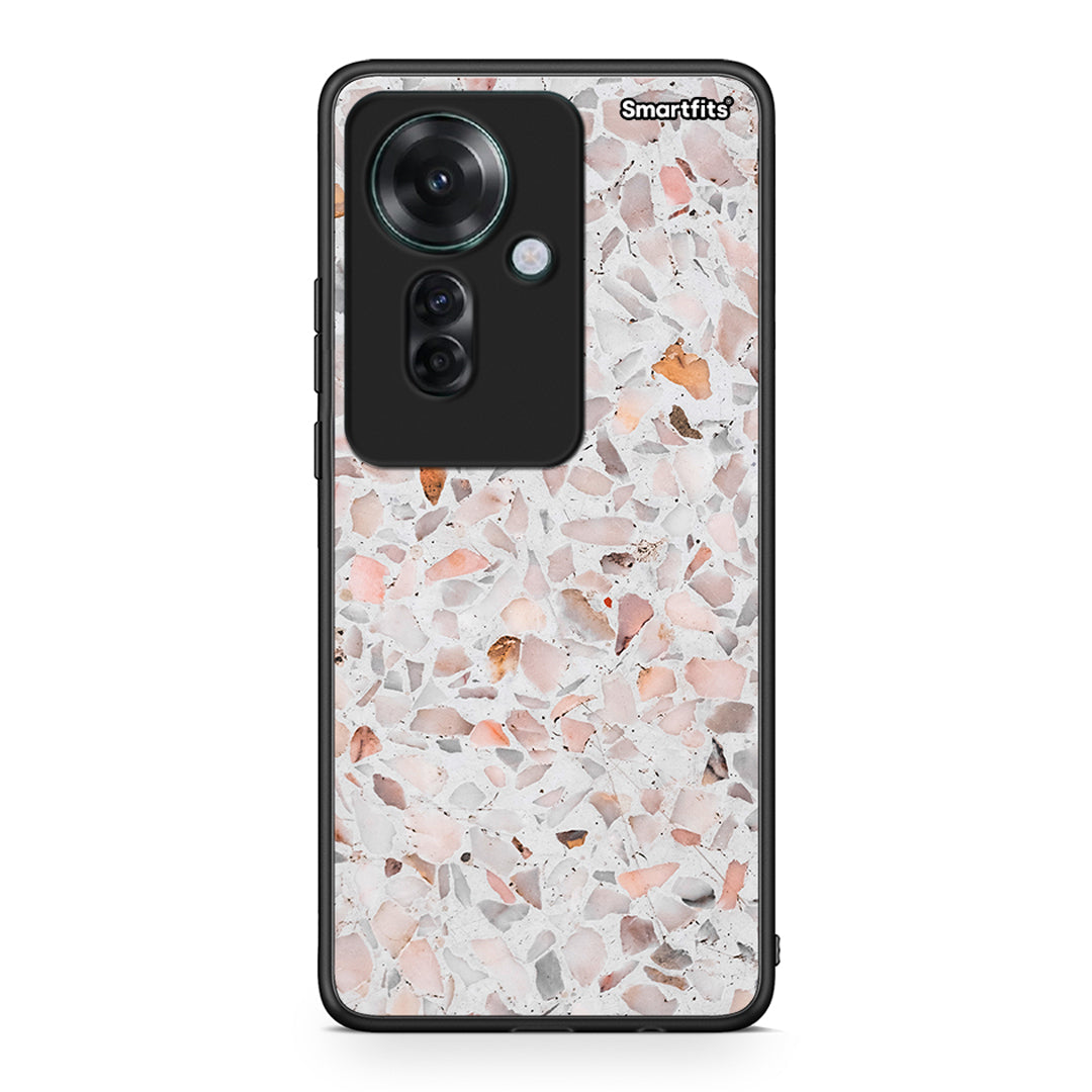 Oppo Reno11 F 5G Marble Terrazzo θήκη από τη Smartfits με σχέδιο στο πίσω μέρος και μαύρο περίβλημα | Smartphone case with colorful back and black bezels by Smartfits