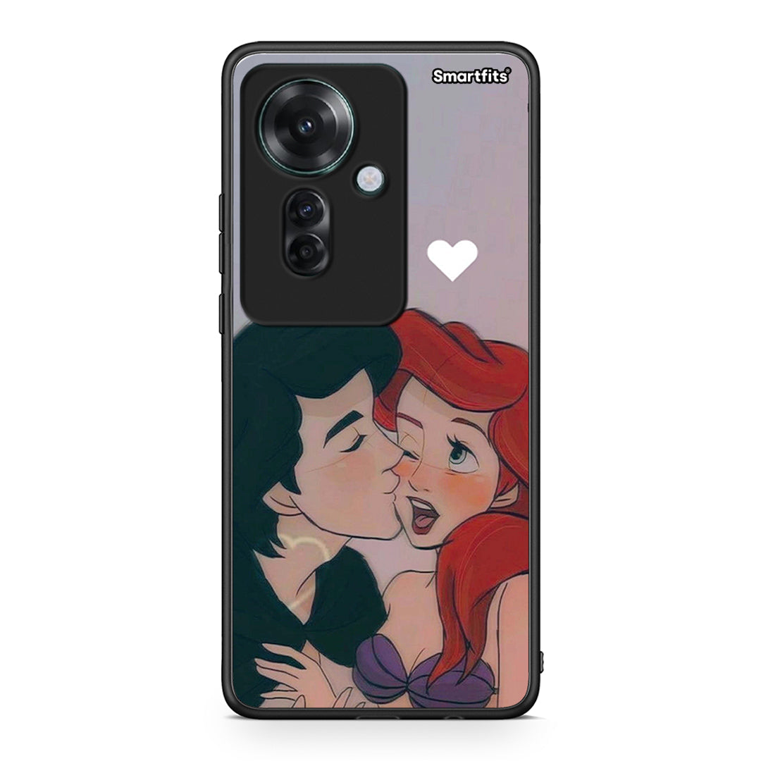 Oppo Reno11 F 5G Mermaid Love Θήκη Αγίου Βαλεντίνου από τη Smartfits με σχέδιο στο πίσω μέρος και μαύρο περίβλημα | Smartphone case with colorful back and black bezels by Smartfits