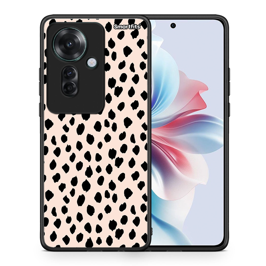 Θήκη Oppo Reno11 F 5G New Polka Dots από τη Smartfits με σχέδιο στο πίσω μέρος και μαύρο περίβλημα | Oppo Reno11 F 5G New Polka Dots case with colorful back and black bezels