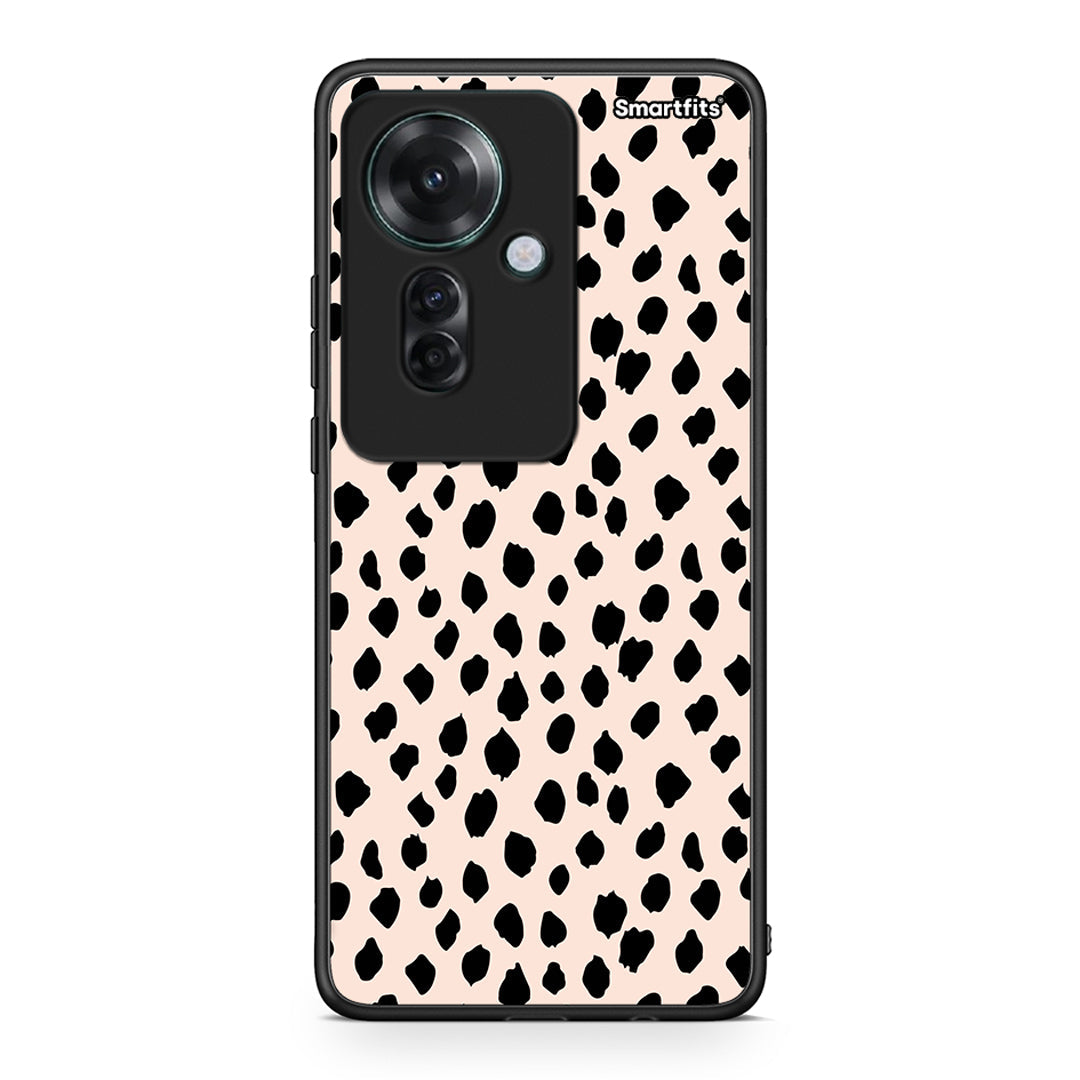 Oppo Reno11 F 5G New Polka Dots θήκη από τη Smartfits με σχέδιο στο πίσω μέρος και μαύρο περίβλημα | Smartphone case with colorful back and black bezels by Smartfits