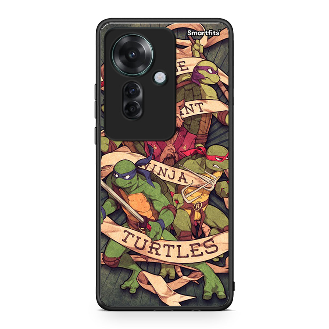 Oppo Reno11 F 5G Ninja Turtles θήκη από τη Smartfits με σχέδιο στο πίσω μέρος και μαύρο περίβλημα | Smartphone case with colorful back and black bezels by Smartfits